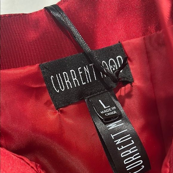 Current Mood Pixie Elegant Red Satin mini Dress large new with tags women’s - Picture 3 of 5